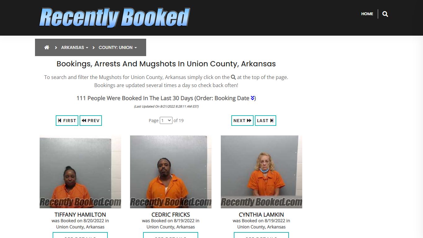 Recent bookings, Arrests, Mugshots in Union County, Arkansas